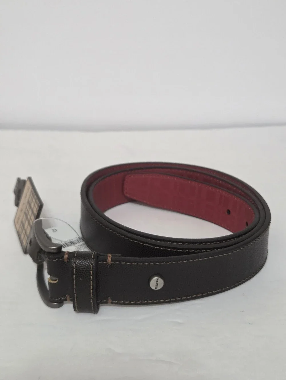 Boconi Mens Brown Leather Belt Size 42 NWT